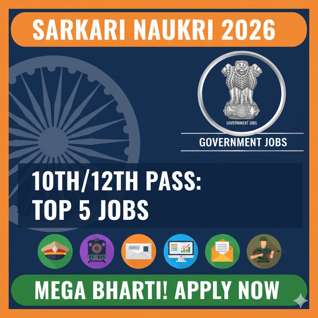 Top 5 Government Jobs for 10th and 12th Pass students in India 2026