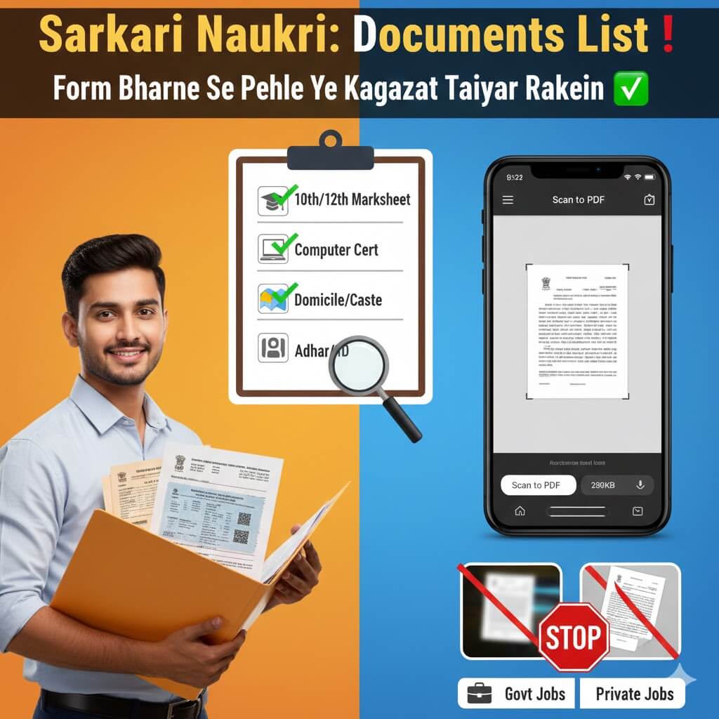 Sarkari naukri apply karne ke liye zaroori documents ki list 📂