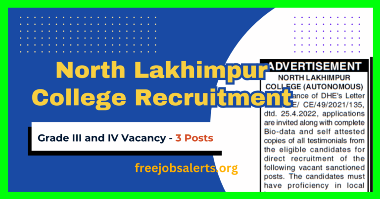 North Lakhimpur College Recruitment