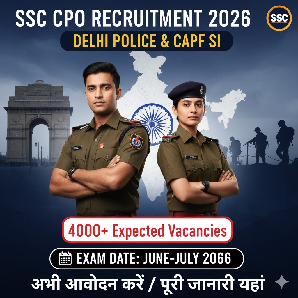 SSC CPO Recruitment 2026 Delhi Police and CAPF SI Notification Details