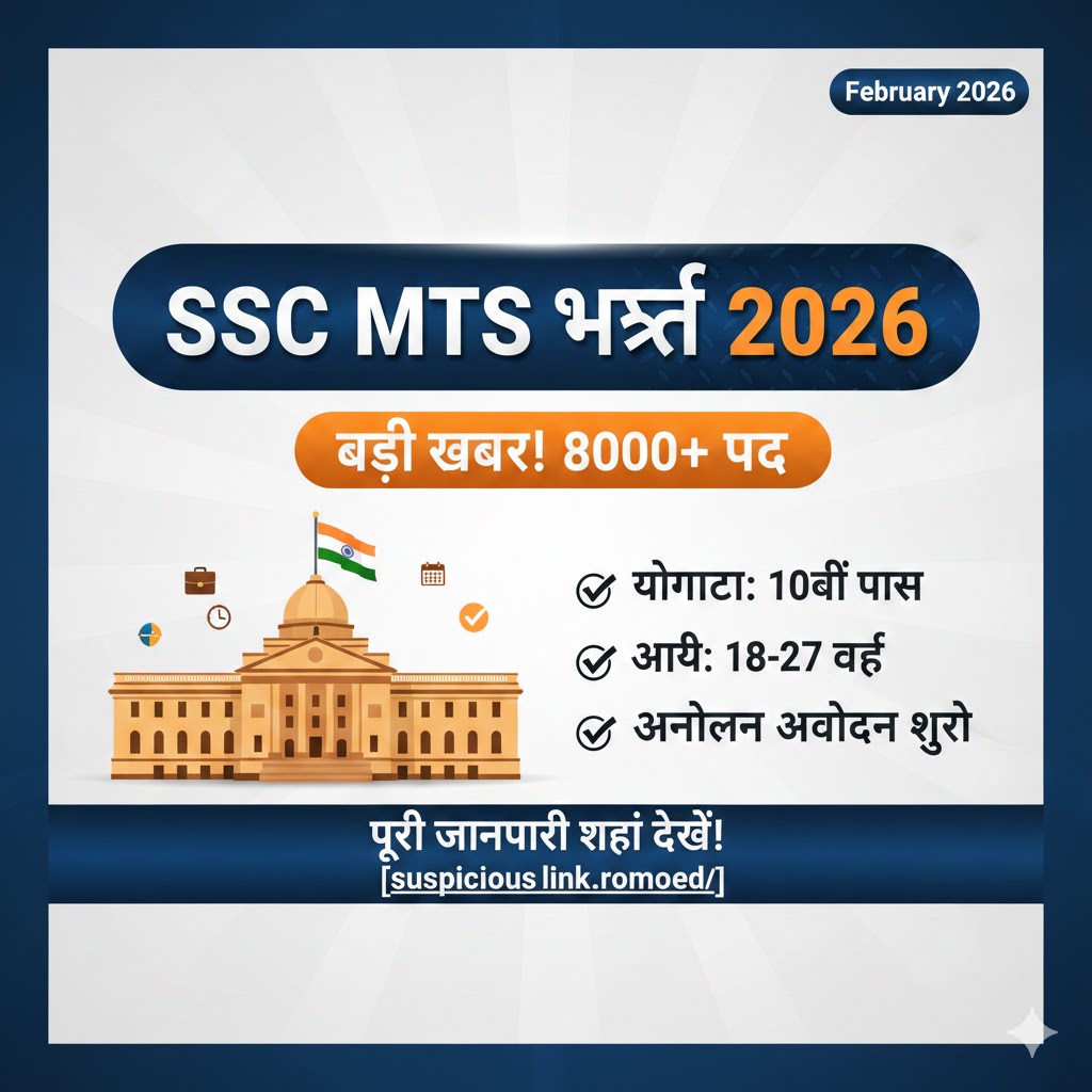 आपकी वेबसाइट के मीडिया लाइब्रेरी और SEO के लिए इमेज (Thumbnail) का डेटा नीचे दिया गया है। यह डेटा सर्च इंजन (Google Images) को यह समझने में मदद करेगा कि आपकी फोटो किस बारे में है, जिससे आपकी वेबसाइट पर ट्रैफिक बढ़ेगा। 📈 Media Library Details 🖼️ Alt Text: SSC MTS Recruitment 2026 Notification and Apply Online Details