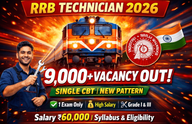 RRB Technician Recruitment 2026 Notification 9144 Vacancy Single CBT Pattern