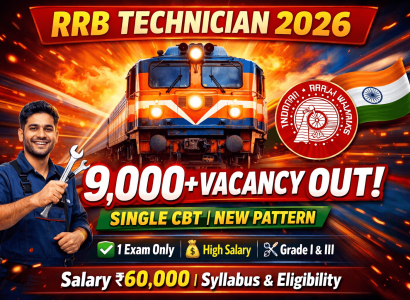 RRB Technician Recruitment 2026 Notification 9144 Vacancy Single CBT Pattern